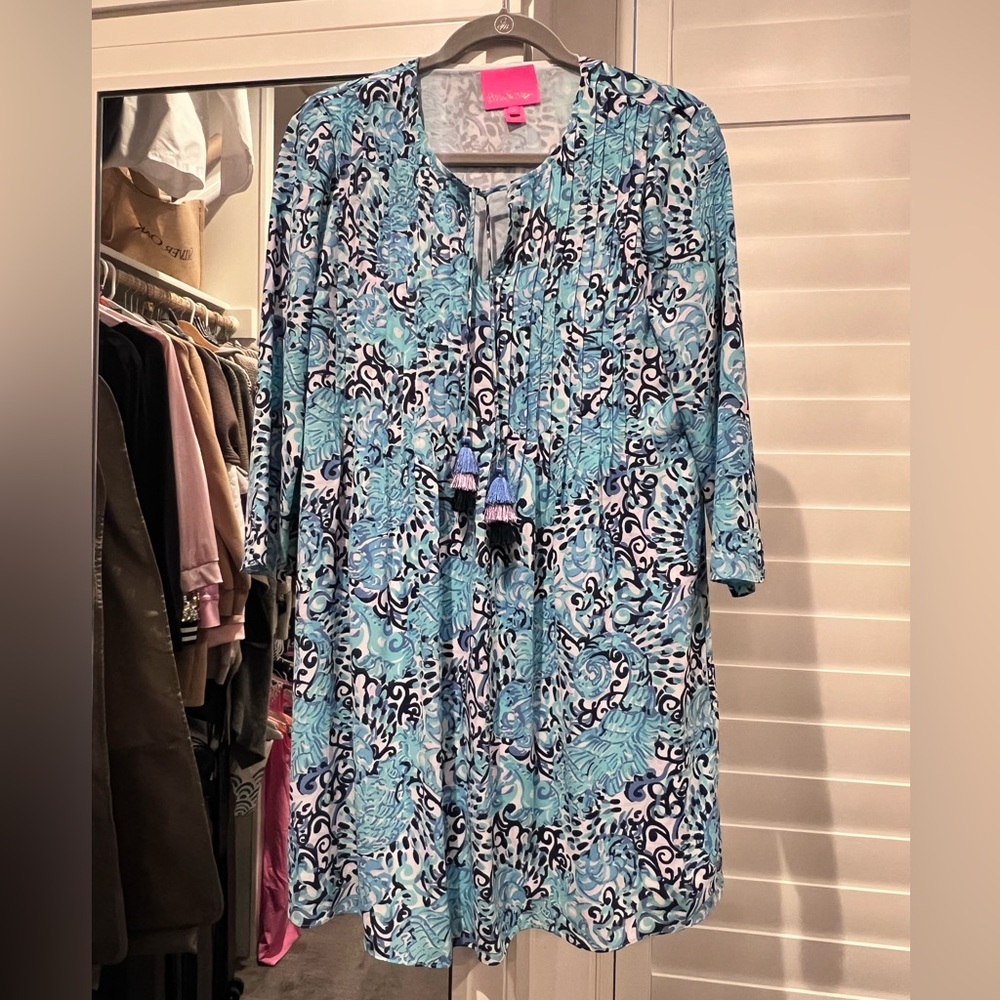 Lilly Pulitzer Blue and White Easy Dress